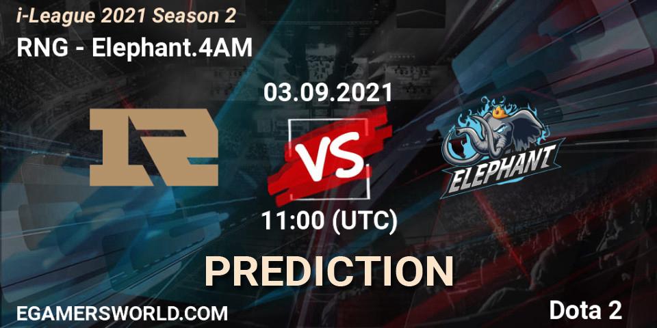 Pronósticos RNG - Elephant.4AM. 03.09.21. i-League 2021 Season 2 - Dota 2