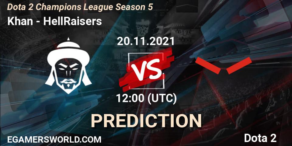 Pronósticos Khan - HellRaisers. 20.11.21. Dota 2 Champions League 2021 Season 5 - Dota 2