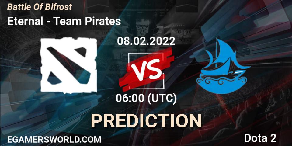 Pronósticos Eternal - Team Pirates. 08.02.2022 at 06:00. Battle Of Bifrost - Dota 2
