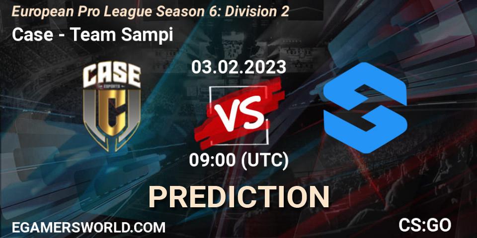 Pronósticos Case - Team Sampi. 07.02.23. European Pro League Season 6: Division 2 - CS2 (CS:GO)