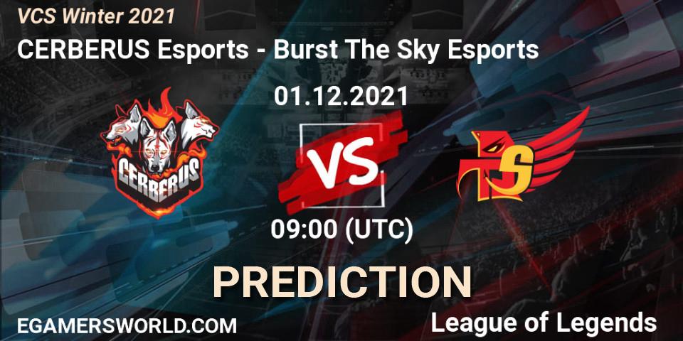 Pronósticos CERBERUS Esports - Burst The Sky Esports. 01.12.2021 at 09:00. VCS Winter 2021 - LoL