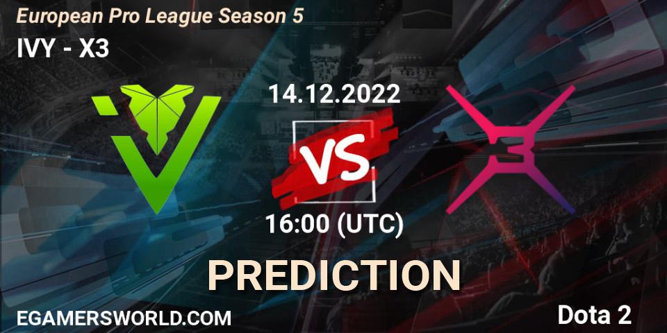 Pronósticos IVY - X3. 14.12.2022 at 16:00. European Pro League Season 5 - Dota 2