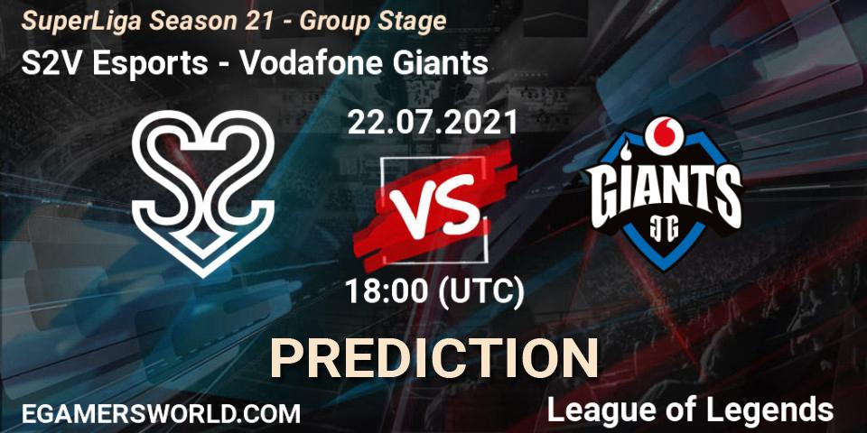 Pronósticos S2V Esports - Vodafone Giants. 22.07.21. SuperLiga Season 21 - Group Stage - LoL