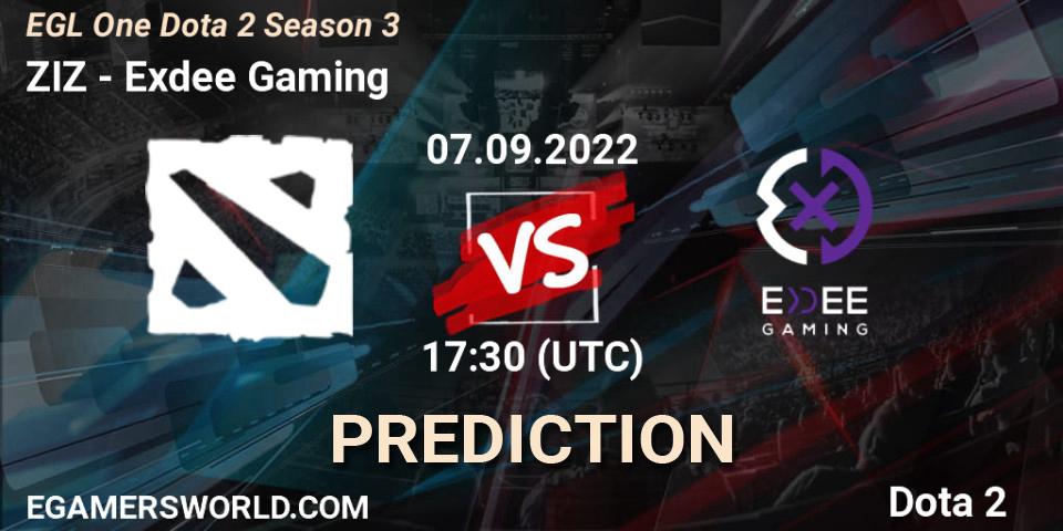 Pronósticos ZIZ - Exdee Gaming. 09.09.2022 at 17:01. EGL One Dota 2 Season 3 - Dota 2