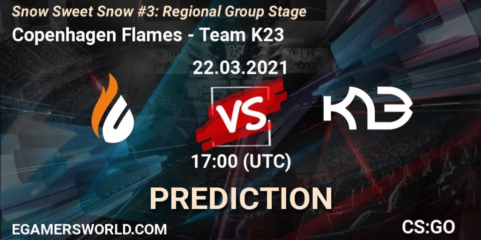 Pronósticos Copenhagen Flames - Team K23. 22.03.2021 at 18:50. Snow Sweet Snow #3: Regional Group Stage - Counter-Strike (CS2)