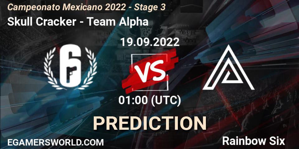 Pronósticos Skull Cracker - Team Alpha. 24.09.2022 at 21:00. Campeonato Mexicano 2022 - Stage 3 - Rainbow Six