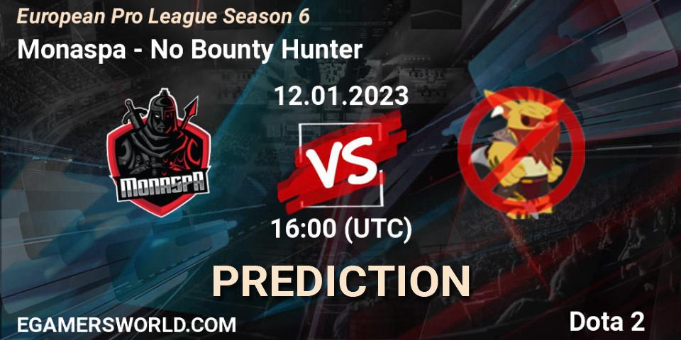 Pronósticos Monaspa - No Bounty Hunter. 12.01.23. European Pro League Season 6 - Dota 2