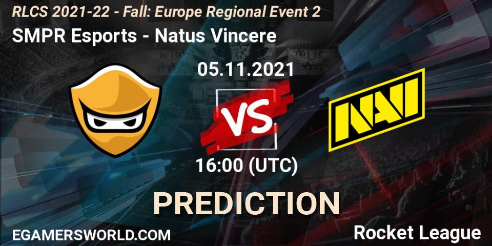 Pronósticos SMPR Esports - Natus Vincere. 05.11.2021 at 16:00. RLCS 2021-22 - Fall: Europe Regional Event 2 - Rocket League