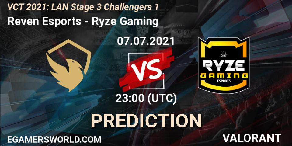 Pronósticos Reven Esports - Ryze Gaming. 08.07.2021 at 00:00. VCT 2021: LAN Stage 3 Challengers 1 - VALORANT