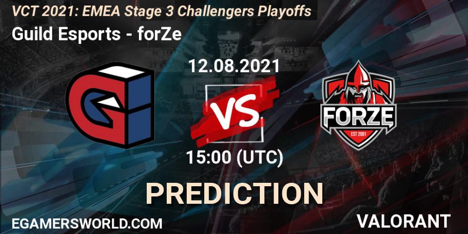 Pronósticos Guild Esports - forZe. 12.08.2021 at 15:00. VCT 2021: EMEA Stage 3 Challengers Playoffs - VALORANT