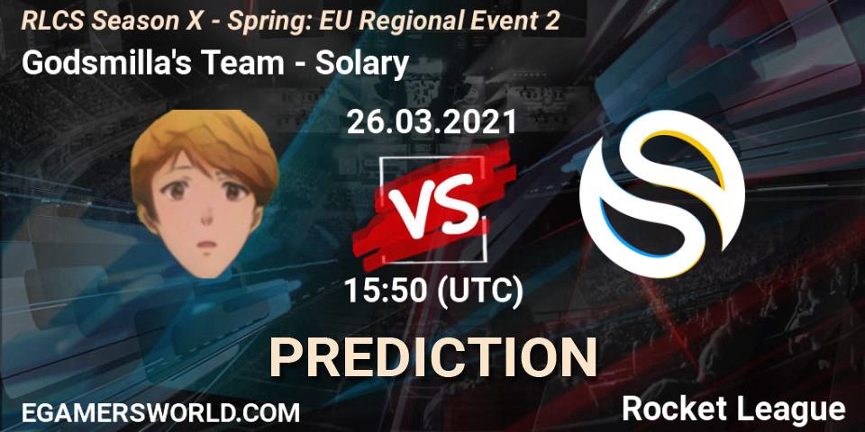 Pronósticos Godsmilla's Team - Solary. 26.03.21. RLCS Season X - Spring: EU Regional Event 2 - Rocket League