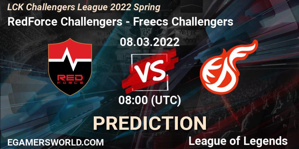 Pronósticos RedForce Challengers - Freecs Challengers. 08.03.2022 at 08:00. LCK Challengers League 2022 Spring - LoL