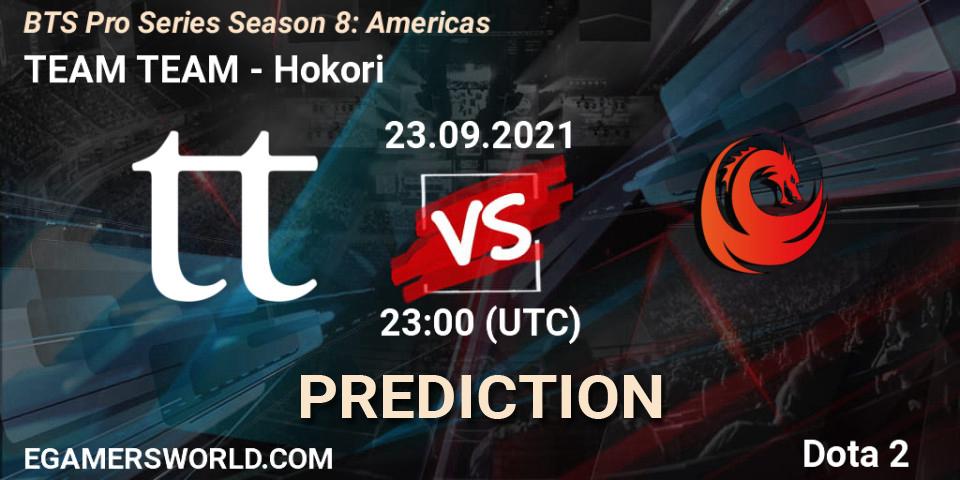 Pronósticos TEAM TEAM - Hokori. 24.09.21. BTS Pro Series Season 8: Americas - Dota 2