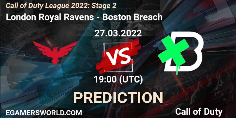 Pronósticos London Royal Ravens - Boston Breach. 27.03.22. Call of Duty League 2022: Stage 2 - Call of Duty