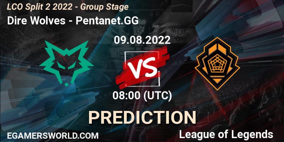 Pronósticos Dire Wolves - Pentanet.GG. 09.08.2022 at 08:00. LCO Split 2 2022 - Group Stage - LoL