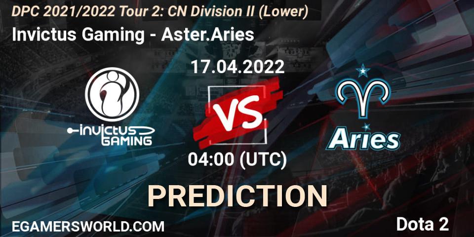 Pronósticos Invictus Gaming - Aster.Aries. 17.04.22. DPC 2021/2022 Tour 2: CN Division II (Lower) - Dota 2