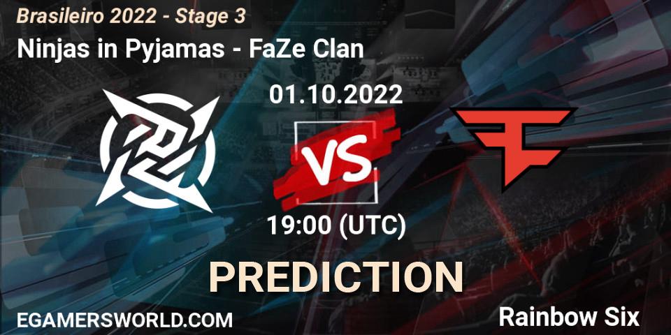 Pronósticos Ninjas in Pyjamas - FaZe Clan. 01.10.22. Brasileirão 2022 - Stage 3 - Rainbow Six