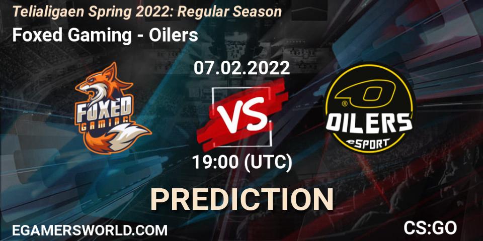 Pronósticos Foxed Gaming - Oilers. 07.02.2022 at 19:00. Telialigaen Spring 2022: Regular Season - Counter-Strike (CS2)