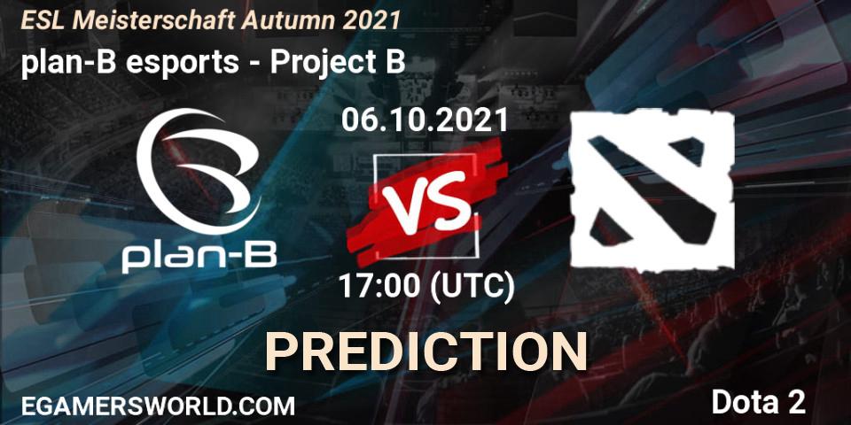 Pronósticos plan-B esports - Project B. 04.10.2021 at 19:02. ESL Meisterschaft Autumn 2021 - Dota 2
