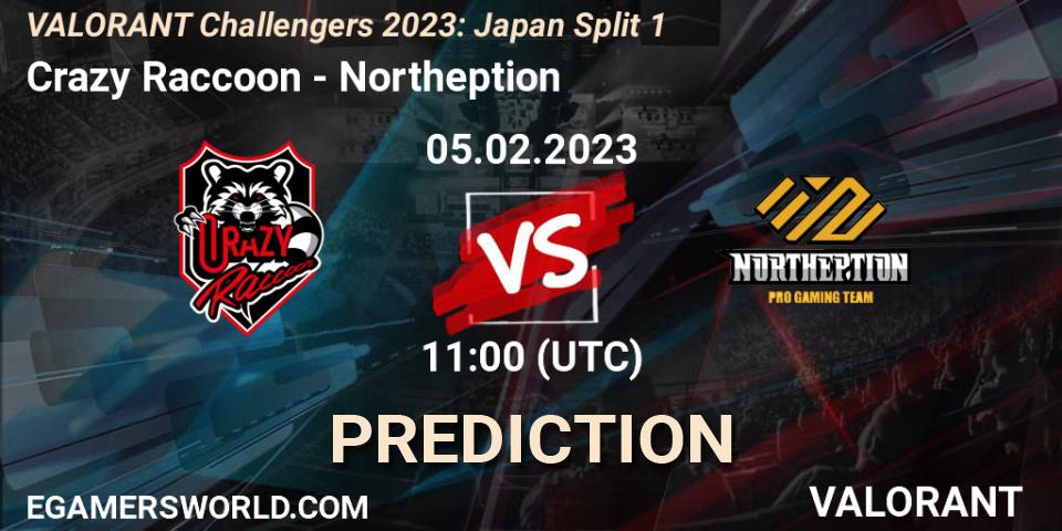 Pronósticos Crazy Raccoon - Northeption. 05.02.23. VALORANT Challengers 2023: Japan Split 1 - VALORANT