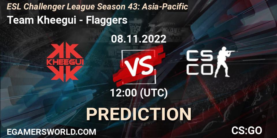 Pronósticos Team Kheegui - Flaggers. 08.11.2022 at 12:00. ESL Challenger League Season 43: Asia-Pacific - Counter-Strike (CS2)