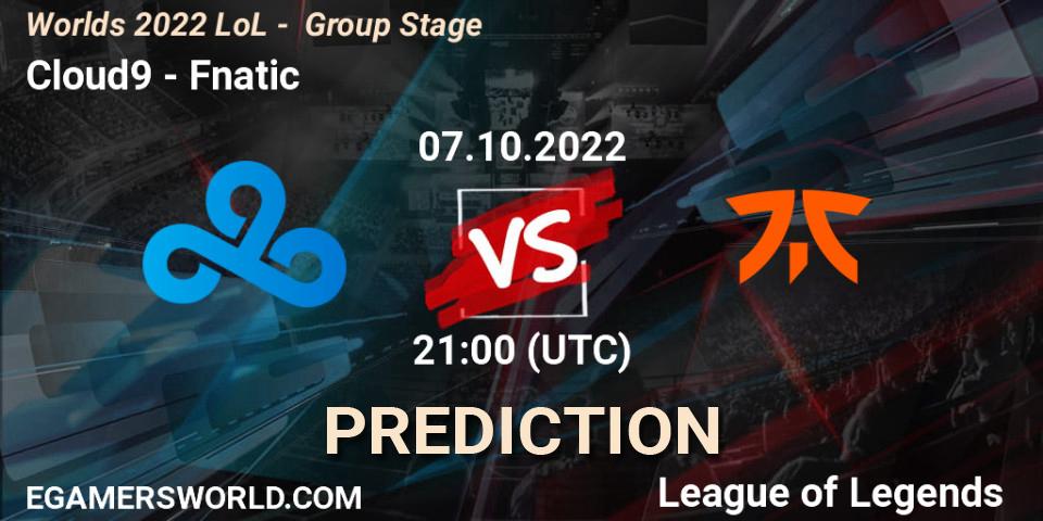 Pronósticos Cloud9 - Fnatic. 07.10.22. Worlds 2022 LoL - Group Stage - LoL