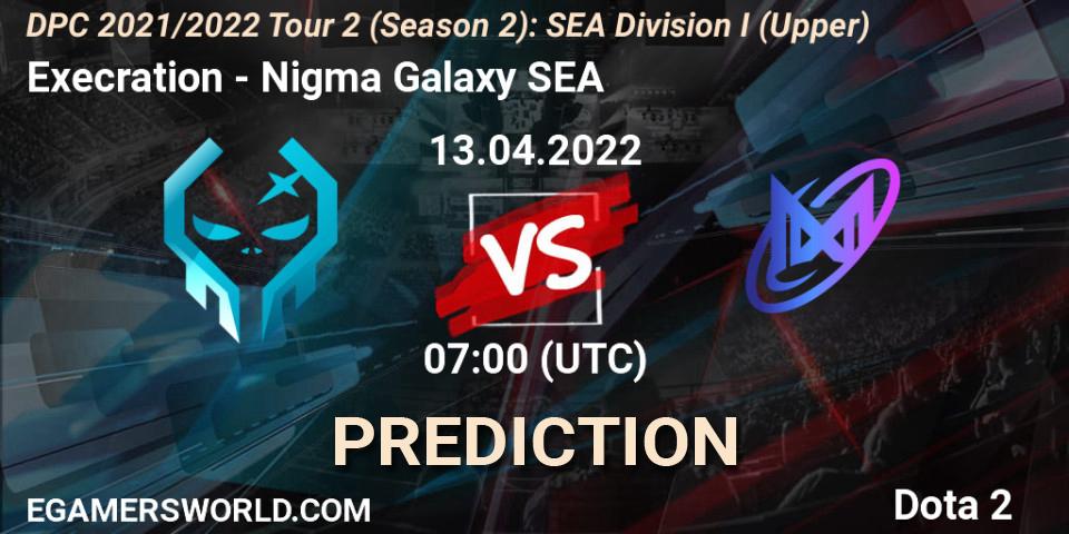 Pronósticos Execration - Nigma Galaxy SEA. 13.04.2022 at 07:00. DPC 2021/2022 Tour 2 (Season 2): SEA Division I (Upper) - Dota 2
