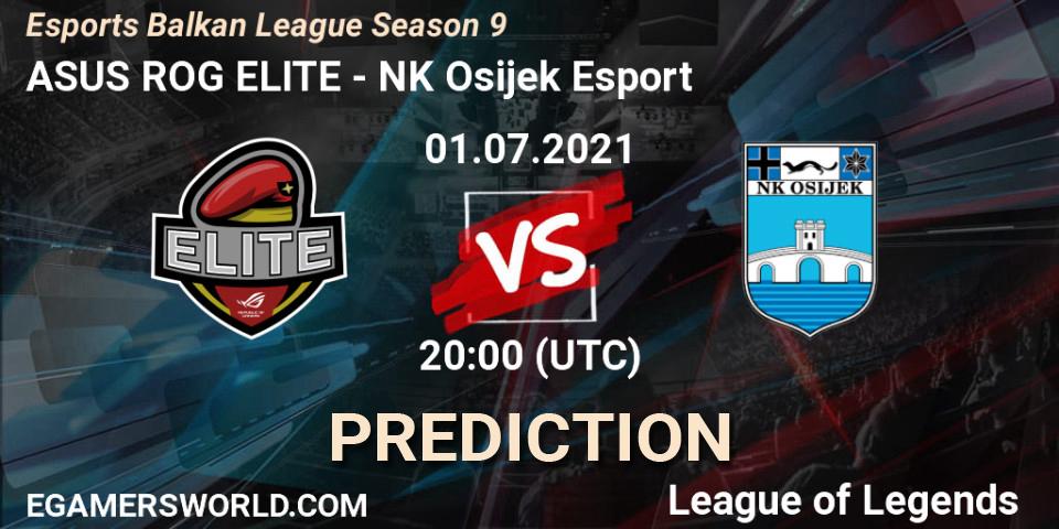 Pronósticos ASUS ROG ELITE - NK Osijek Esport. 01.07.21. Esports Balkan League Season 9 - LoL