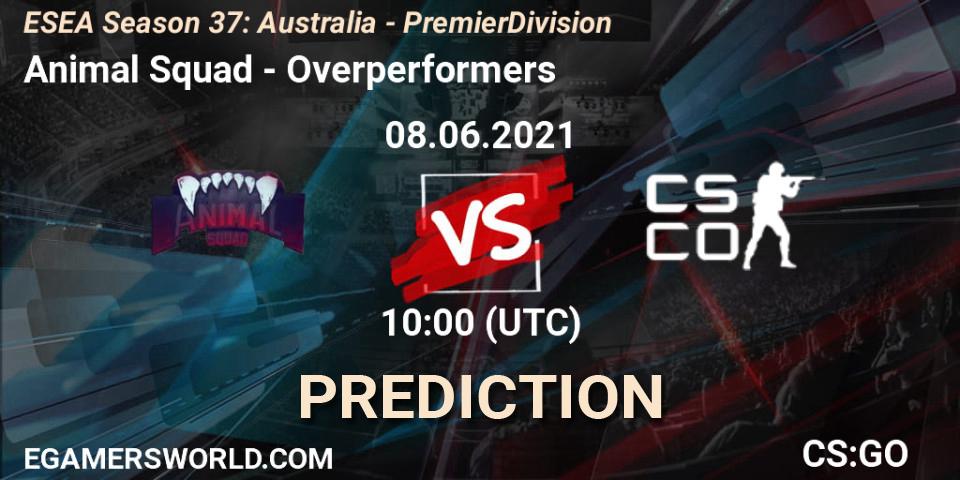 Pronósticos Animal Squad - Overperformers. 08.06.21. ESEA Season 37: Australia - Premier Division - CS2 (CS:GO)