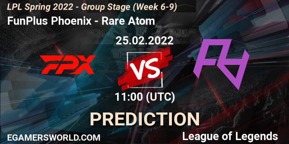 Pronósticos FunPlus Phoenix - Rare Atom. 25.02.22. LPL Spring 2022 - Group Stage (Week 6-9) - LoL