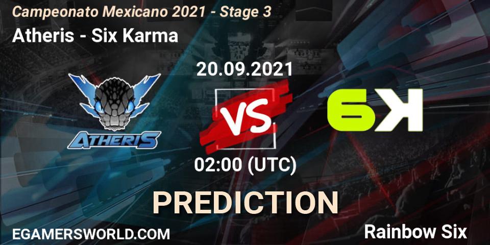 Pronósticos Atheris - Six Karma. 20.09.2021 at 01:00. Campeonato Mexicano 2021 - Stage 3 - Rainbow Six