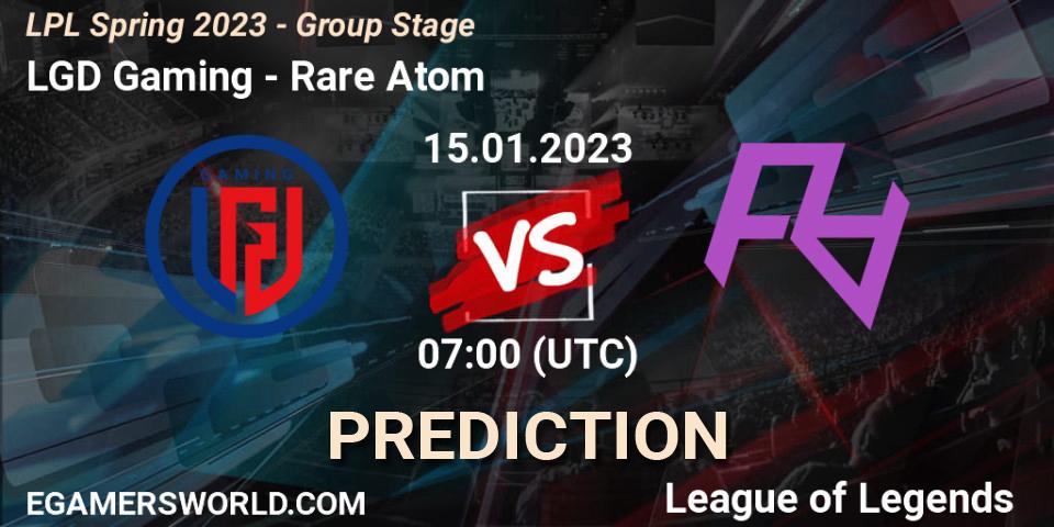 Pronósticos LGD Gaming - Rare Atom. 15.01.23. LPL Spring 2023 - Group Stage - LoL