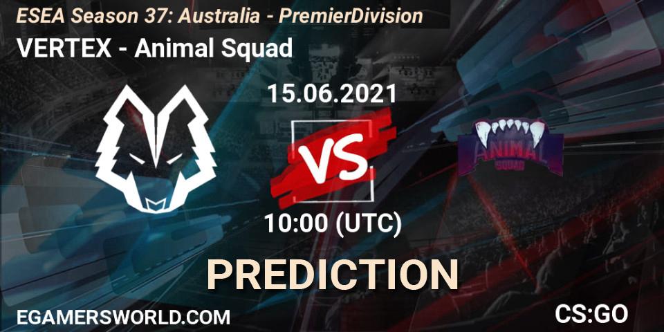 Pronósticos VERTEX - Animal Squad. 15.06.2021 at 10:00. ESEA Season 37: Australia - Premier Division - Counter-Strike (CS2)