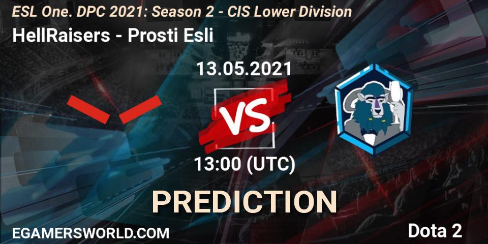 Pronósticos HellRaisers - Prosti Esli. 13.05.2021 at 12:55. ESL One. DPC 2021: Season 2 - CIS Lower Division - Dota 2