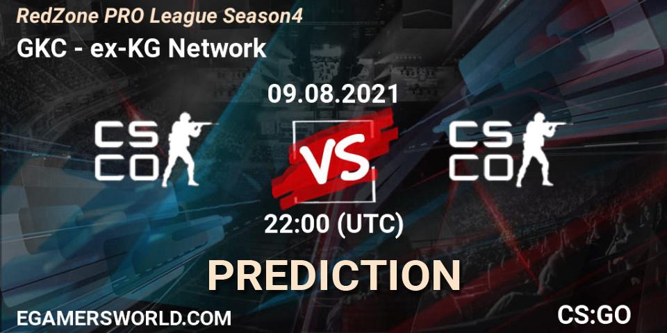 Pronósticos GKC - ex-KG Network. 09.08.2021 at 22:00. RedZone PRO League Season 4 - Counter-Strike (CS2)