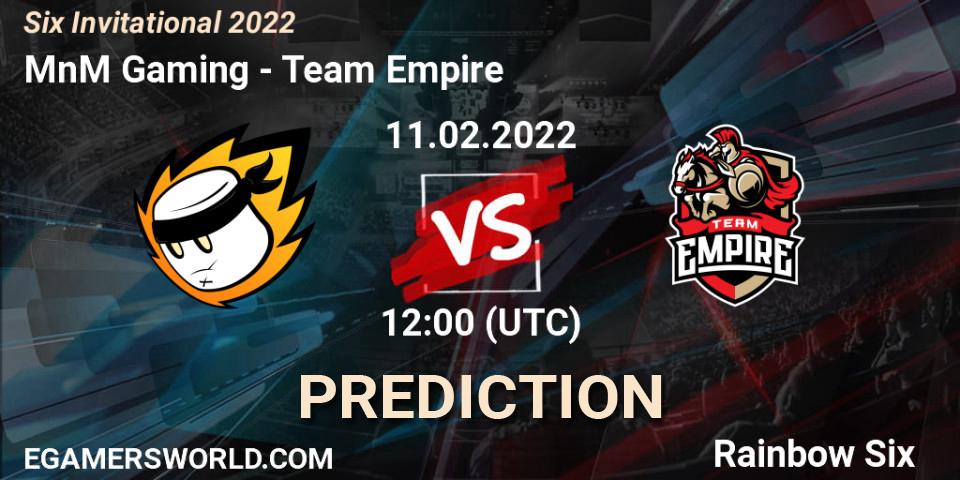 Pronósticos MnM Gaming - Team Empire. 11.02.22. Six Invitational 2022 - Rainbow Six