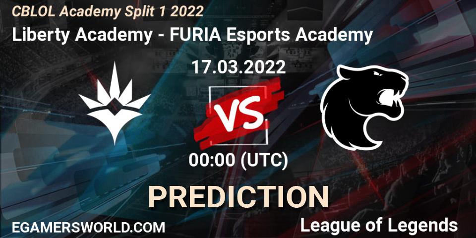 Pronósticos Liberty Academy - FURIA Esports Academy. 17.03.2022 at 00:00. CBLOL Academy Split 1 2022 - LoL