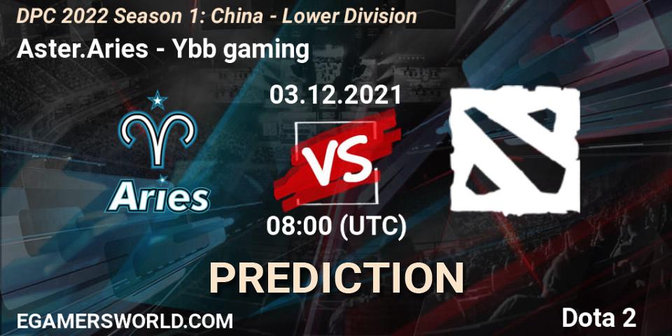 Pronósticos Aster.Aries - Ybb gaming. 03.12.2021 at 07:56. DPC 2022 Season 1: China - Lower Division - Dota 2