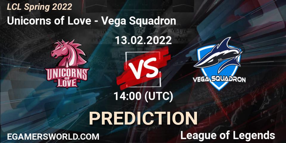 Pronósticos Unicorns of Love - Vega Squadron. 13.02.22. LCL Spring 2022 - LoL