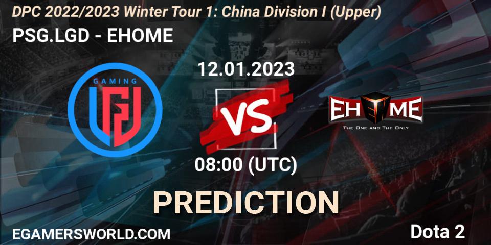Pronósticos PSG.LGD - EHOME. 12.01.23. DPC 2022/2023 Winter Tour 1: CN Division I (Upper) - Dota 2