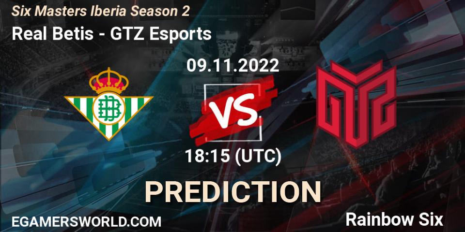 Pronósticos Real Betis - GTZ Esports. 09.11.2022 at 18:15. Six Masters Iberia Season 2 - Rainbow Six