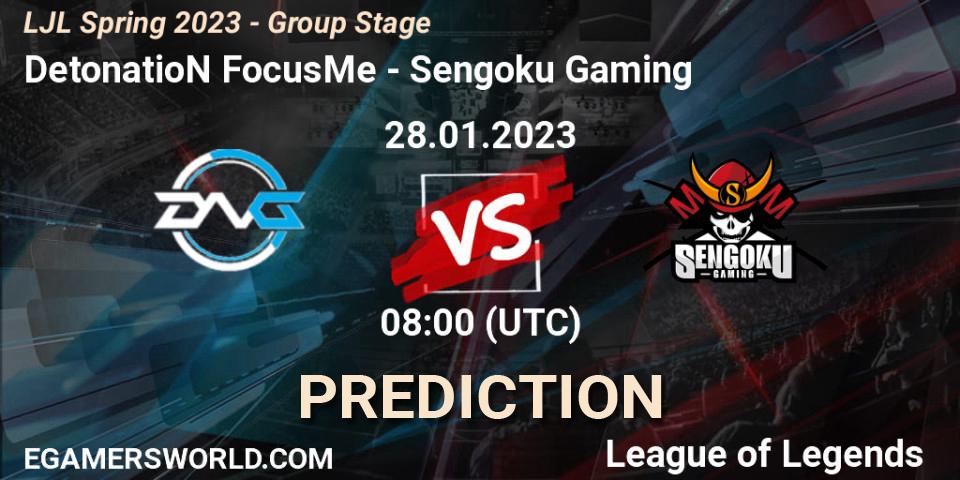 Pronósticos DetonatioN FocusMe - Sengoku Gaming. 28.01.23. LJL Spring 2023 - Group Stage - LoL