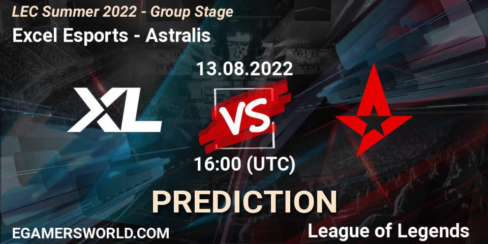 Pronósticos Excel Esports - Astralis. 14.08.22. LEC Summer 2022 - Group Stage - LoL