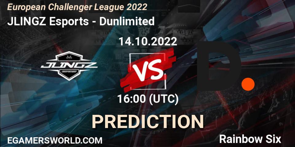 Pronósticos JLINGZ Esports - Dunlimited. 14.10.2022 at 16:00. European Challenger League 2022 - Rainbow Six