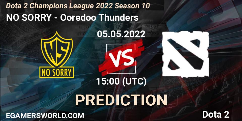 Pronósticos NO SORRY - Ooredoo Thunders. 05.05.2022 at 15:00. Dota 2 Champions League 2022 Season 10 - Dota 2