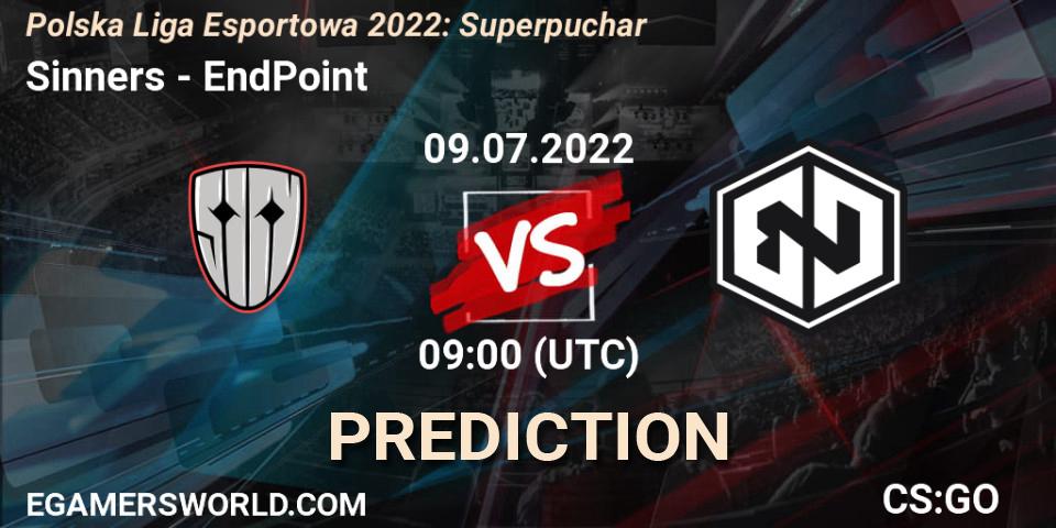 Pronósticos Sinners - EndPoint. 09.07.2022 at 09:05. Polska Liga Esportowa 2022: Superpuchar - Counter-Strike (CS2)
