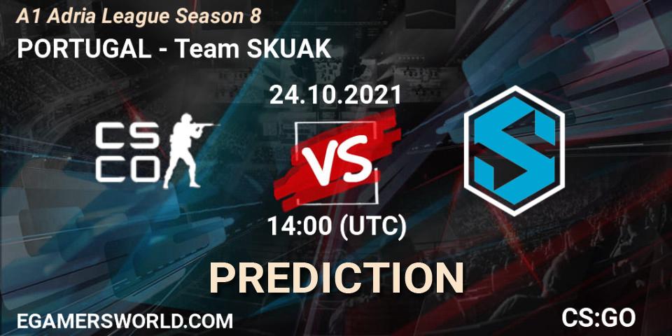 Pronósticos PORTUGAL - Team SKUAK. 24.10.2021 at 14:00. A1 Adria League Season 8 - Counter-Strike (CS2)