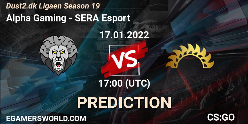Pronósticos Alpha Gaming - SERA Esport. 17.01.2022 at 17:00. Dust2.dk Ligaen Season 19 - Counter-Strike (CS2)
