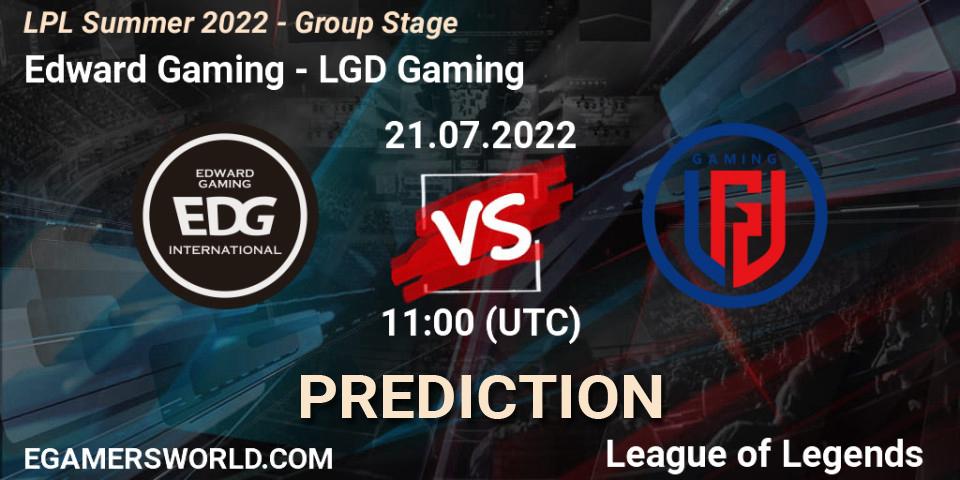 Pronósticos Edward Gaming - LGD Gaming. 21.07.22. LPL Summer 2022 - Group Stage - LoL
