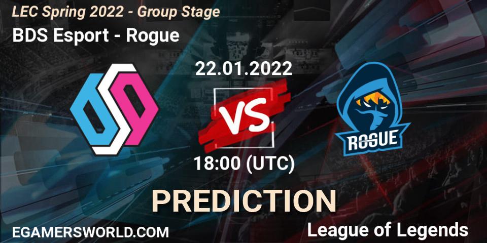Pronósticos BDS Esport - Rogue. 22.01.2022 at 18:00. LEC Spring 2022 - Group Stage - LoL